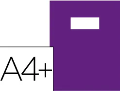 Protège-cahier riplast yéti pvc opaque 20/100e inclus porte-étiquette et étiquette a4+ 240x320mm coloris violet