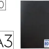 Protège-documents elba memphis polypropylène couverture semi-rigide 40 pochettes 80 vues a3 297x420mm coloris noir