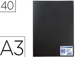 Protège-documents elba memphis polypropylène couverture semi-rigide 40 pochettes 80 vues a3 297x420mm coloris noir