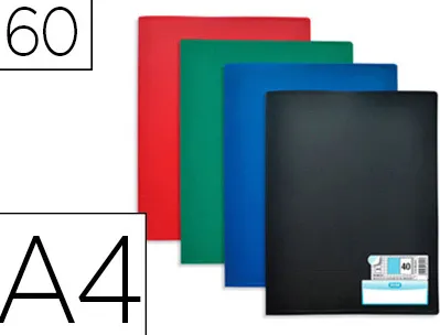 Protège-documents elba memphis polypropylène couverture semi-rigide 30 pochettes 60 vues a4 210x297mm coloris bleu