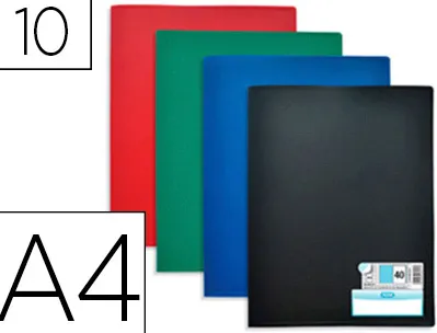 Protège-documents elba memphis pp couverture semi-rigide 10 pochettes 20 vues a4 210x297mm coloris assortis standard