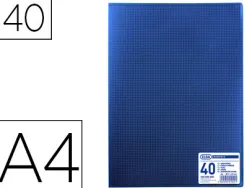 Protège-documents elba memphis polypropylène couverture semi-rigide 20 pochettes 40 vues a4 210x297mm coloris bleu