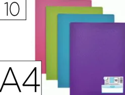 Protège-documents elba memphis pp couverture semi-rigide 10 pochettes 20 vues a4 210x297mm coloris assortis style