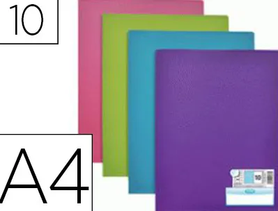 Protège-documents elba memphis pp couverture semi-rigide 10 pochettes 20 vues a4 210x297mm coloris assortis style