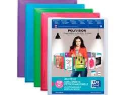 Protège-documents elba polyvision polypropylène couverture souple 100 pochettes 200 vues a4 coloris assortis translucide