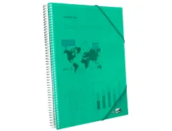 Protège-documents liderpapel polypropylène couverture rigide spirale 30 pochettes fixes a4 210x297mm coloris vert