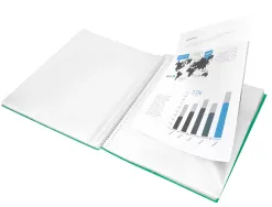 Protège-documents liderpapel polypropylène couverture rigide spirale 30 pochettes fixes a4 210x297mm coloris vert
