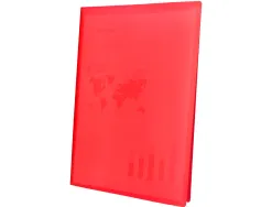 Protège-documents liderpapel polypropylène couverture flexible 40 pochettes fixes a4 210x297mm rouge translucide