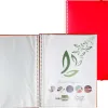 Protège-documents liderpapel polypropylène couverture rigide spirale 50 pochettes fixes a4 210x297mm coloris rouge