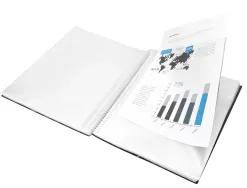 Protège-documents liderpapel polypropylène couverture rigide spirale 10 pochettes fixes a4 210x297mm coloris noir