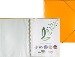 Protège-documents liderpapel polypropylène couverture rigide spirale 30 pochettes fixes a4 210x297mm coloris orange