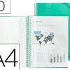 Protège-documents liderpapel polypropylène couverture rigide spirale 10 pochettes fixes a4 210x297mm coloris vert