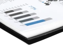 Protège-documents liderpapel polypropylène couverture rigide spirale 50 pochettes fixes a4 210x297mm coloris noir
