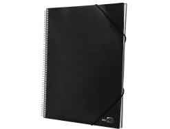 Protège-documents liderpapel polypropylène couverture rigide spirale 50 pochettes fixes a4 210x297mm coloris noir