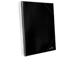 Protège-documents liderpapel polypropylène couverture rigide spirale 50 pochettes fixes a4 210x297mm coloris noir