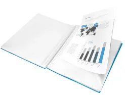 Protège-documents liderpapel polypropylène couverture rigide spirale 80 pochettes fixes a4 210x297mm coloris bleu