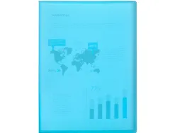 Protège-documents liderpapel polypropylène couverture flexible 20 pochettes fixes coloris bleu translucide