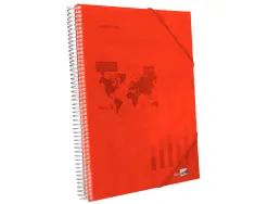 Protège-documents liderpapel polypropylène couverture rigide spirale 30 pochettes fixes a4 210x297mm coloris rouge