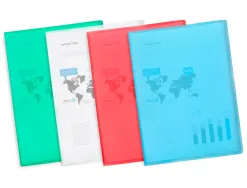 Protège-documents liderpapel polypropylène couverture flexible 10 pochettes fixes a4 210x297mm bleu translucide