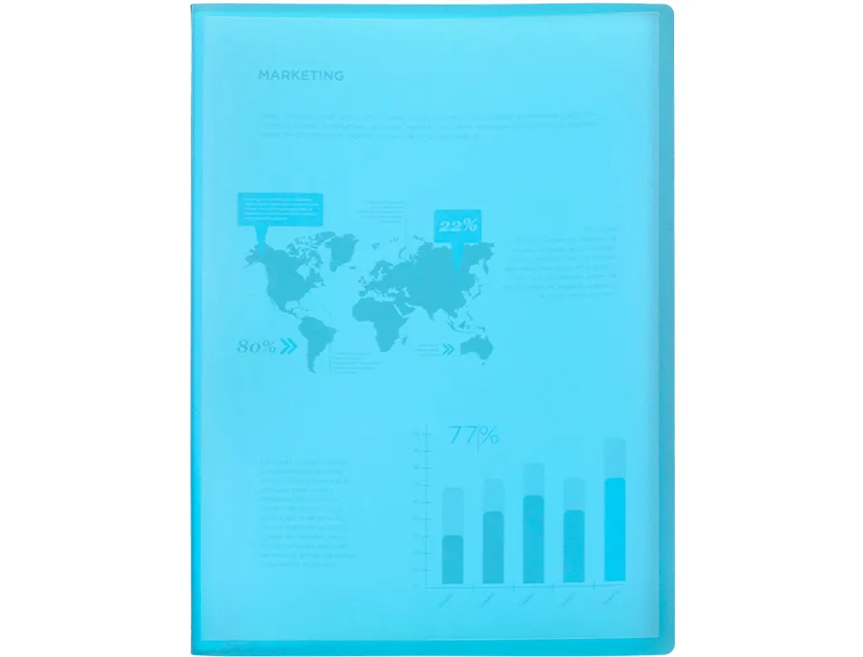 Protège-documents liderpapel polypropylène couverture flexible 10 pochettes fixes a4 210x297mm bleu translucide