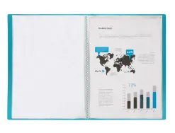 Protège-documents liderpapel polypropylène couverture flexible 10 pochettes fixes a4 210x297mm bleu translucide