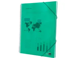 Protège-documents liderpapel polypropylène couverture rigide spirale 80 pochettes fixes a4 210x297mm coloris vert
