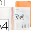 Protège-documents liderpapel polypropylène couverture rigide spirale 10 pochettes fixes a4 210x297mm coloris orange