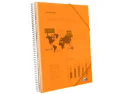 Protège-documents liderpapel polypropylène couverture rigide spirale 10 pochettes fixes a4 210x297mm coloris orange