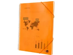 Protège-documents liderpapel polypropylène couverture rigide spirale 10 pochettes fixes a4 210x297mm coloris orange