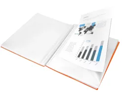 Protège-documents liderpapel polypropylène couverture rigide spirale 10 pochettes fixes a4 210x297mm coloris orange