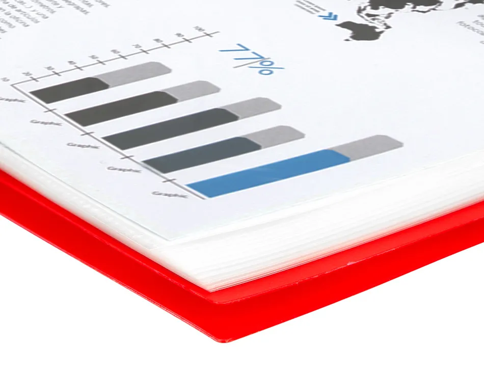 Protège-documents liderpapel polypropylène couverture rigide spirale 80 pochettes fixes a4 210x297mm coloris rouge