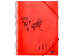 Protège-documents liderpapel polypropylène couverture rigide spirale 80 pochettes fixes a4 210x297mm coloris rouge
