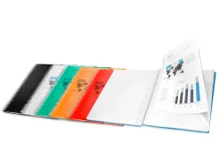 Protège-documents liderpapel polypropylène couverture rigide spirale 20 pochettes fixes a4 210x297mm coloris rouge