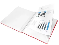 Protège-documents liderpapel polypropylène couverture rigide spirale 20 pochettes fixes a4 210x297mm coloris rouge
