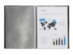Protège-documents liderpapel polypropylène couverture flexible 10 pochettes fixes a4 210x297mm noir opaque