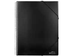 Protège-documents liderpapel polypropylène couverture rigide spirale 30 pochettes fixes a4 210x297mm coloris noir