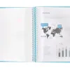 Protège-documents liderpapel polypropylène couverture rigide spirale 10 pochettes fixes a4 210x297mm coloris bleu