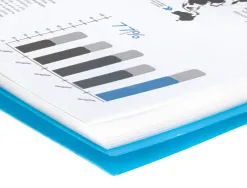 Protège-documents liderpapel polypropylène couverture rigide spirale 10 pochettes fixes a4 210x297mm coloris bleu