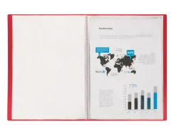 Protège-documents liderpapel polypropylène couverture flexible 20 pochettes fixes a4 210x297mm rouge translucide