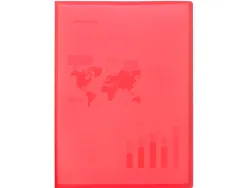Protège-documents liderpapel polypropylène couverture flexible 20 pochettes fixes a4 210x297mm rouge translucide