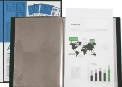 Protège-documents liderpapel personnalisable kangourou polypropylène 20 pochettes fixes a4 210x297mm coloris noir