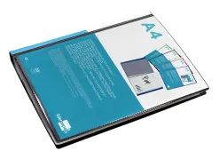 Protège-documents liderpapel personnalisable kangourou polypropylène 20 pochettes fixes a4 210x297mm coloris noir