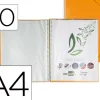 Protège-documents liderpapel polypropylène couverture rigide spirale 80 pochettes fixes a4 210x297mm coloris orange
