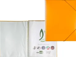 Protège-documents liderpapel polypropylène couverture rigide spirale 80 pochettes fixes a4 210x297mm coloris orange