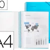Protège-documents liderpapel polypropylène couverture rigide spirale 30 pochettes fixes a4 210x297mm coloris bleu