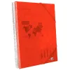 Protège-documents liderpapel polypropylène couverture rigide spirale 60 pochettes fixes a4 210x297mm coloris rouge