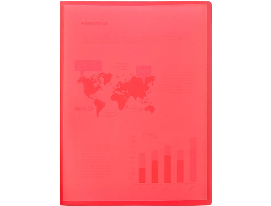 Protège-documents liderpapel polypropylène couverture flexible 10 pochettes fixes a4 210x297mm rouge translucide
