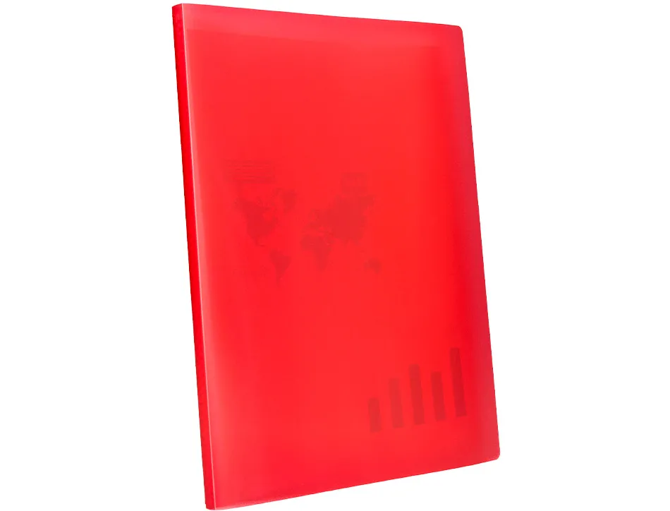 Protège-documents liderpapel polypropylène couverture flexible 10 pochettes fixes a4 210x297mm rouge translucide