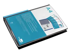 Protège-documents liderpapel personnalisable kangourou polypropylène 40 pochettes fixes a4 210x297mm coloris noir