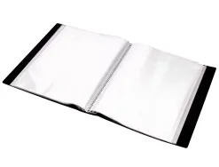 Protège-documents liderpapel personnalisable kangourou polypropylène 40 pochettes fixes a4 210x297mm coloris noir